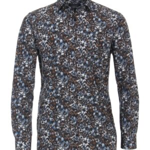 Casa Moda blomstret skjorte comfort fit blå