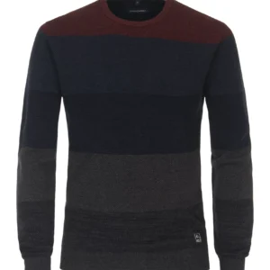 Casa Moda pullover strik med rund hals rød blå grøn