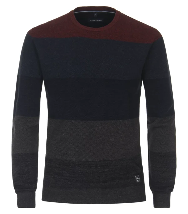 Casa Moda pullover strik med rund hals rød blå grøn