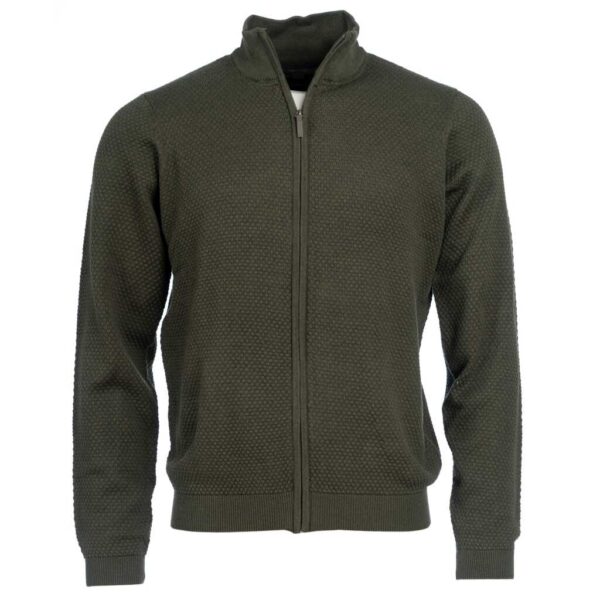 Roberto Jeans strik cardigan mørk oliven