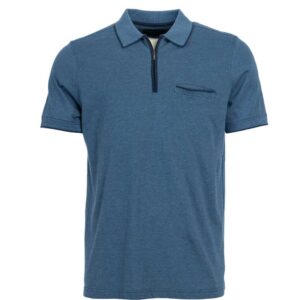 Roberto Jeans polo med lynlås og lommer støvet blå
