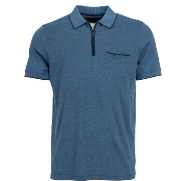 Roberto Jeans polo med lynlås og lommer støvet blå