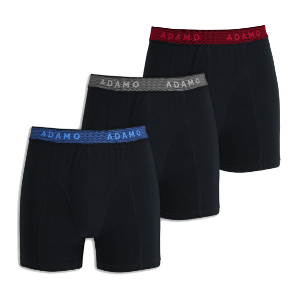 Adamo tights sort med rød/blå/grå elastik 3 pak