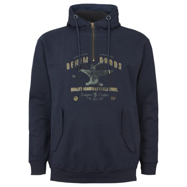 North 56°4 denim hoodie marine blå