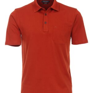 Casa Moda easy care polo med lomme og farve ketchup