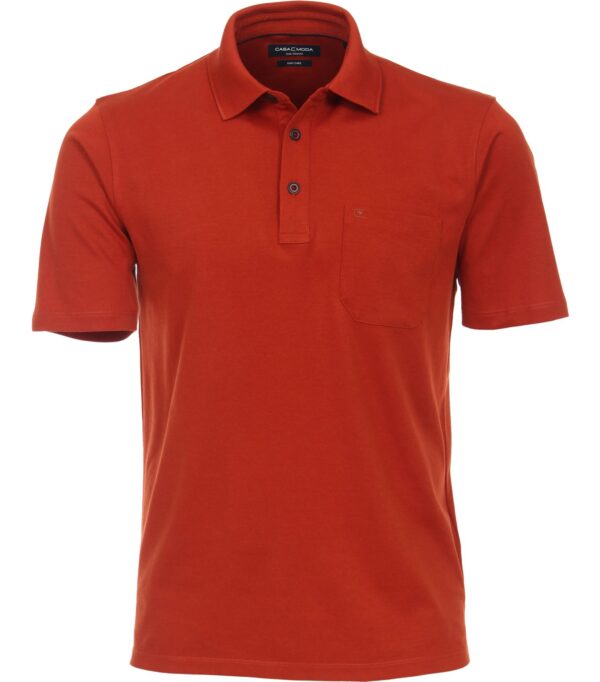 Casa Moda easy care polo med lomme og farve ketchup