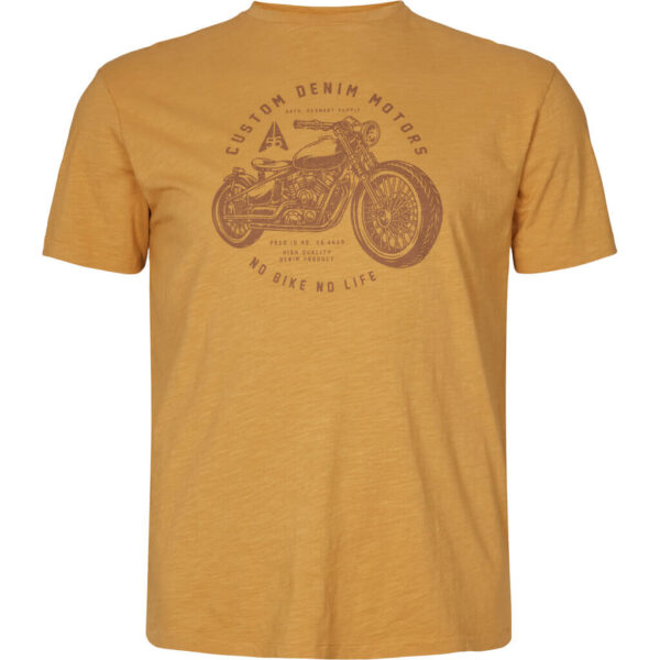 North 56denim t-shirt med motorcykel Harvest Gold TALL