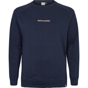 North 56°4 denim sweat shirt med logo Marine blå