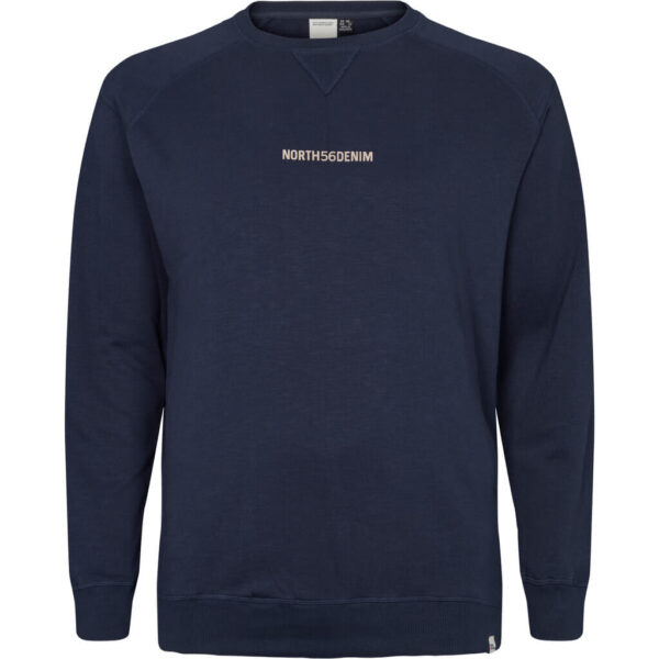 North 56°4 denim sweat shirt med logo Marine blå