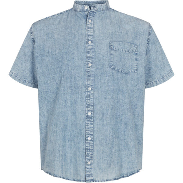 North 56denim kort ærmet skjorte kina flip TALL