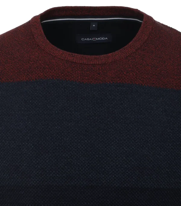 Casa Moda pullover strik med rund hals rød blå grøn - Billede 4