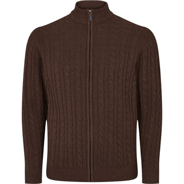 North 56°4 Kabelstrickjacke braun