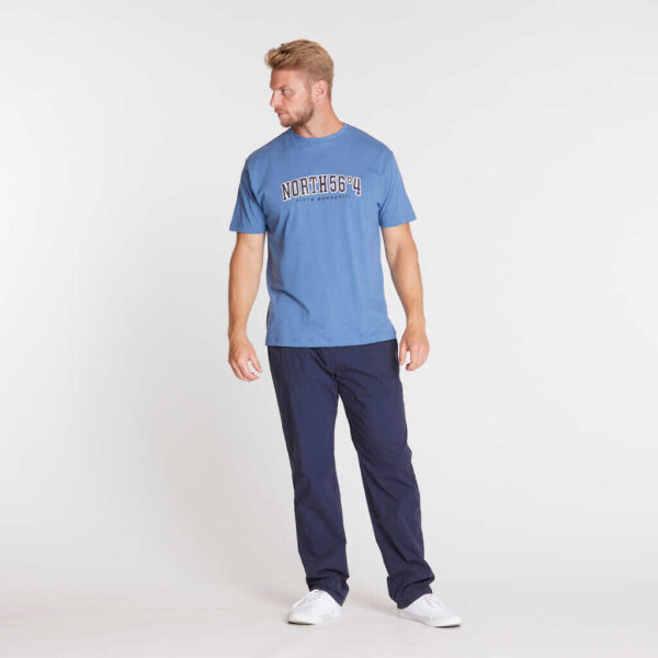 North 56°4 printet t-shirt støvet blå - Billede 4
