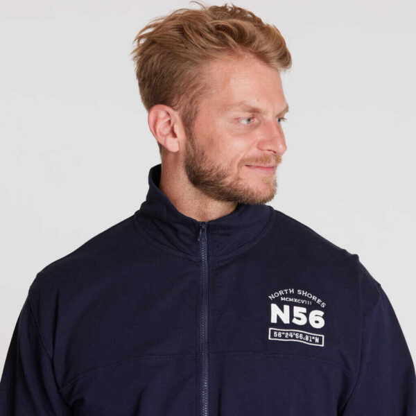 North 56°4 sweat cardigan Marine Blå – Bild 5