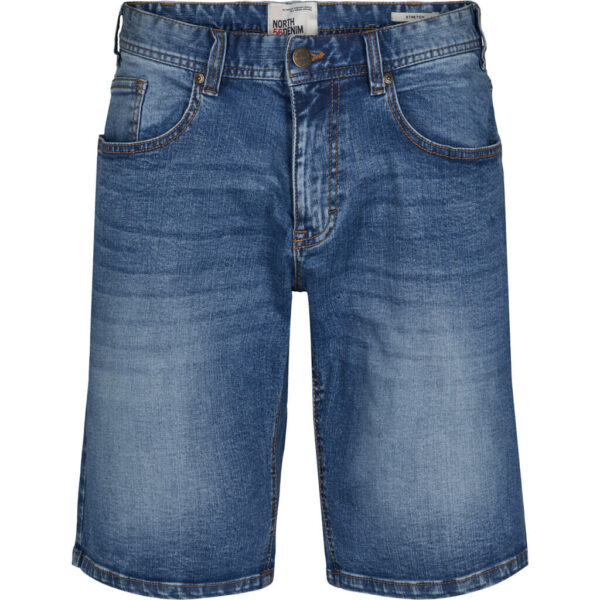 North latitude Denimshorts med stretch, lavet i en dejlig blød kvalitet med vaskeeffekter blå