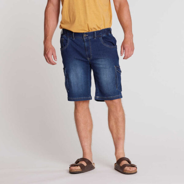 North 56°4 cargo short med elastik talje slidt blå – Bild 4