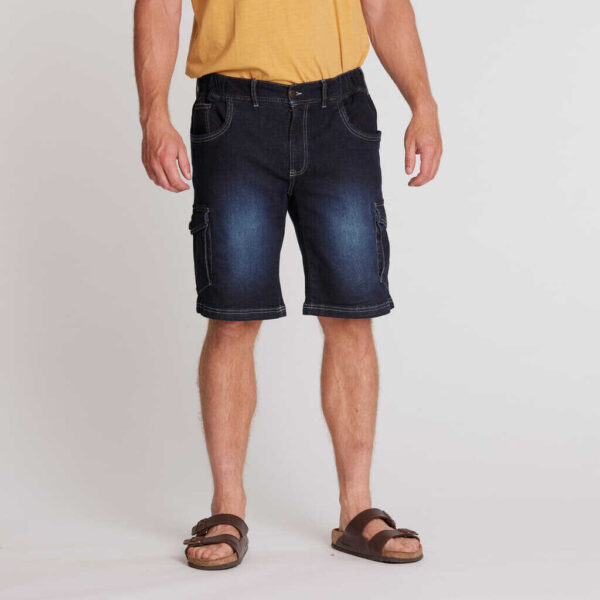 North 56°4 cargo short med elastik talje blå steen vask - Billede 4
