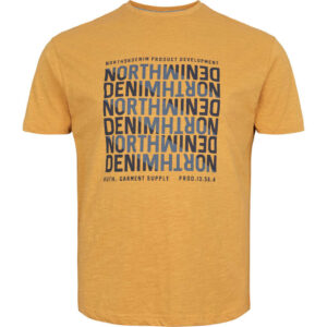 North 56denim printet t-shirt solsikke gul