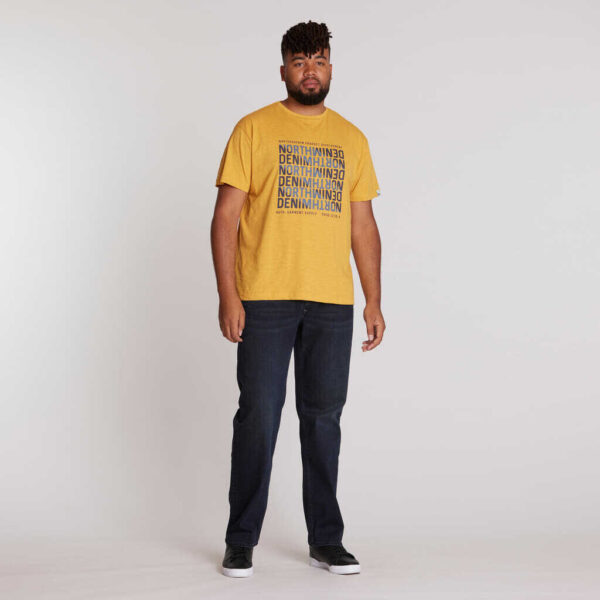 North 56denim printet t-shirt solsikke gul – Bild 4