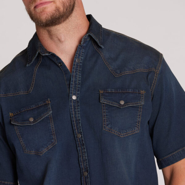 North 56denim / north 56°4 denim kort ærmet skjorte blå – Bild 5
