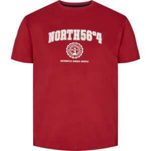 North 56°4 t-shirt med print carmine rød TALL