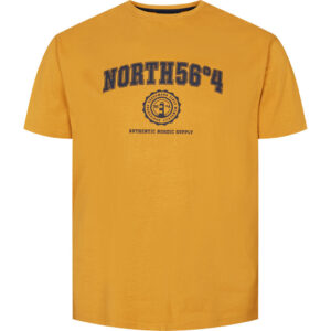 North 56°4 t-shirt med print harvest gul TALL
