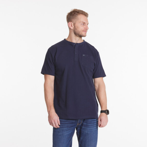 North 56°4 grand dad t-shirt med knapper blå – Bild 4