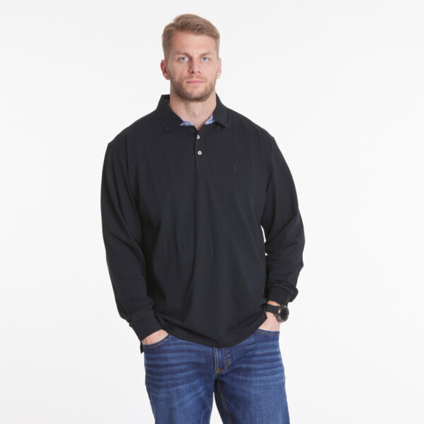 North 56°4 polo lange ærmer super flex pique marine blå TALL - Billede 4