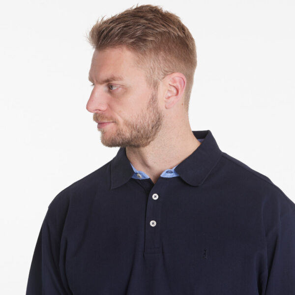 North 56°4 polo lange ærmer super flex pique marine blå TALL - Billede 5