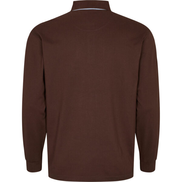 North 56°4 polo lange ærmer super flex pique sort brun TALL - Billede 3