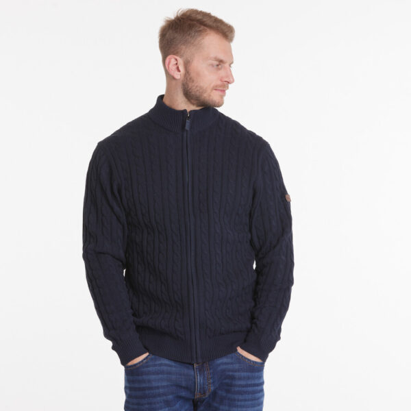 North 56°4 kable strik cardigan marine blå – Bild 4