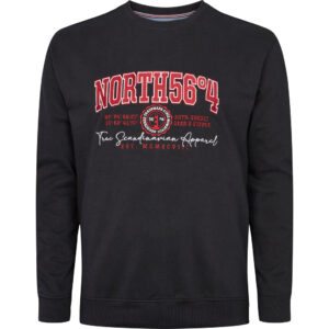 North 56°4 sweat shirt med bryst brodering sort