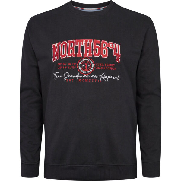 North 56°4 sweat shirt med bryst brodering sort