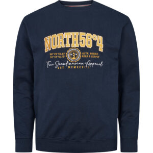 North 56°4 logo sweat shirt med brodering marine blå TALL