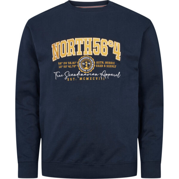 North 56°4 logo sweat shirt med brodering marine blå TALL