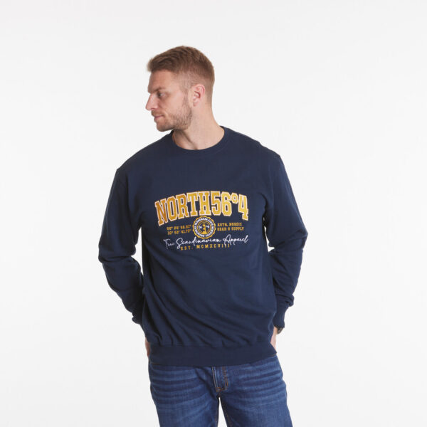 North 56°4 logo sweat shirt med brodering marine blå TALL - Billede 4