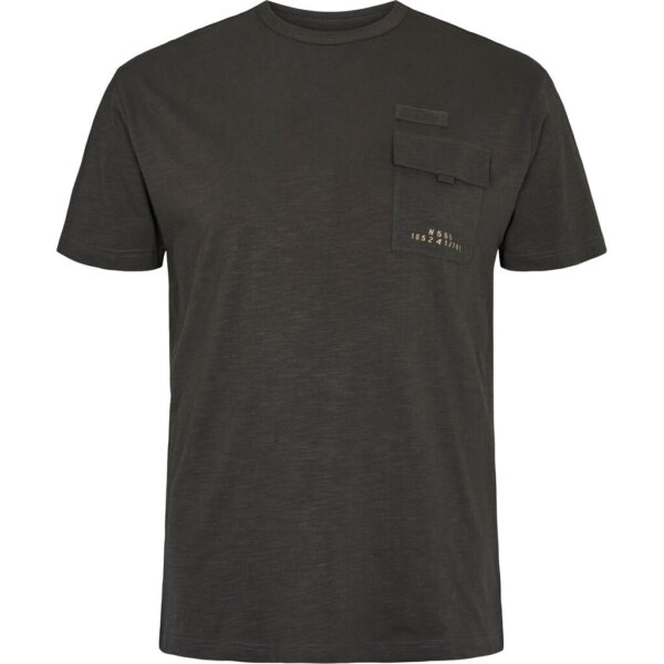 North 56°4 denim t-shirt med bryst lomme tørv brun