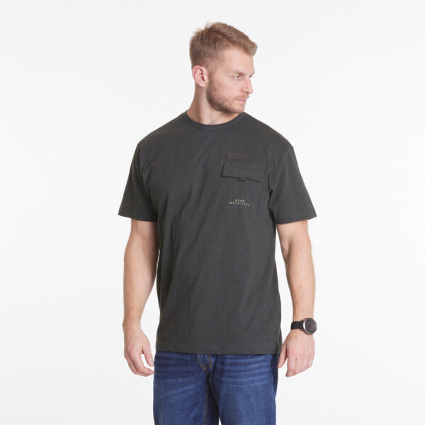 North 56°4 denim t-shirt med bryst lomme tørv brun TALL - Billede 4