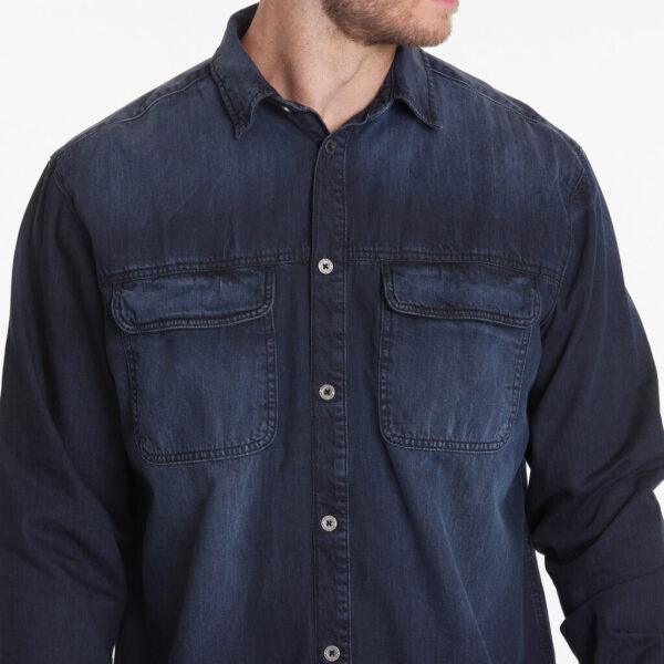 North 56°4 denim cowboy skjorte slid de rigtige steder blå - Billede 5