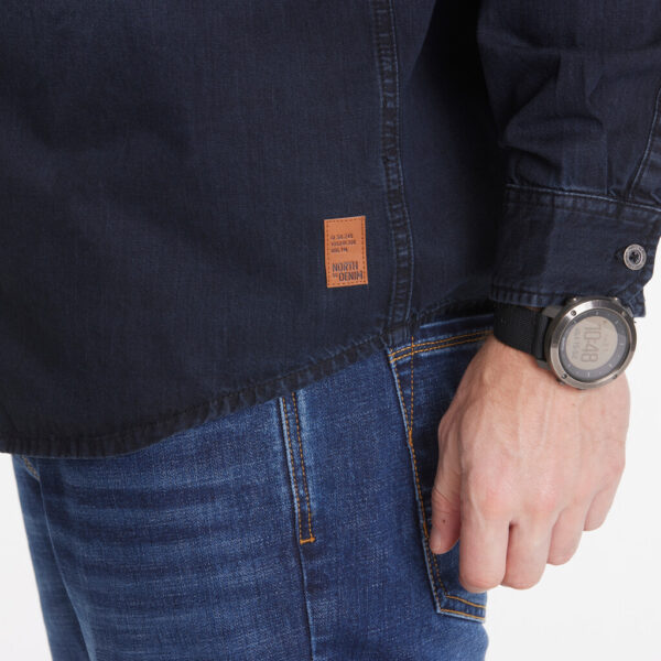 North 56°4 denim cowboy skjorte slid de rigtige steder blå - Billede 6