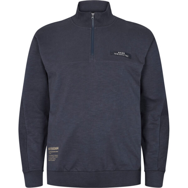 North 56°4 denim sweat shirt med kort lynlås lys sort