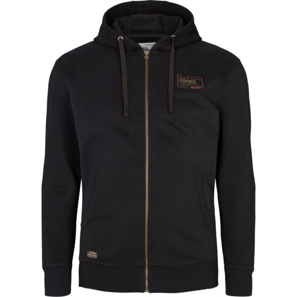 North 56°4 sweat shirt cardigan med hætte og kænguru lomme sort