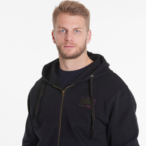 North 56°4 sweat shirt cardigan med hætte og kænguru lomme sort - Billede 3
