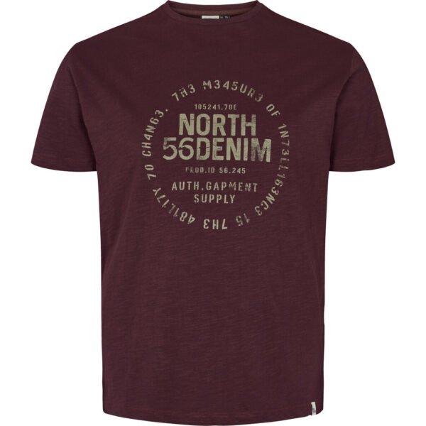 North 56°4 t-shirt med stort print på brystet barolo rød