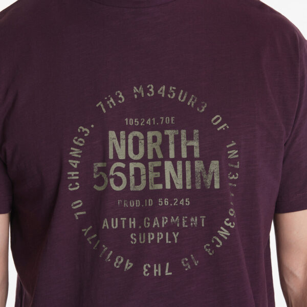 North 56°4 t-shirt med stort print på brystet barolo rød – Bild 5