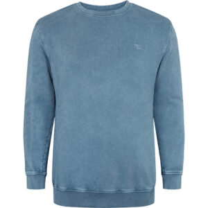 North 56°4 denim sweat shirt med lille logo storm blå