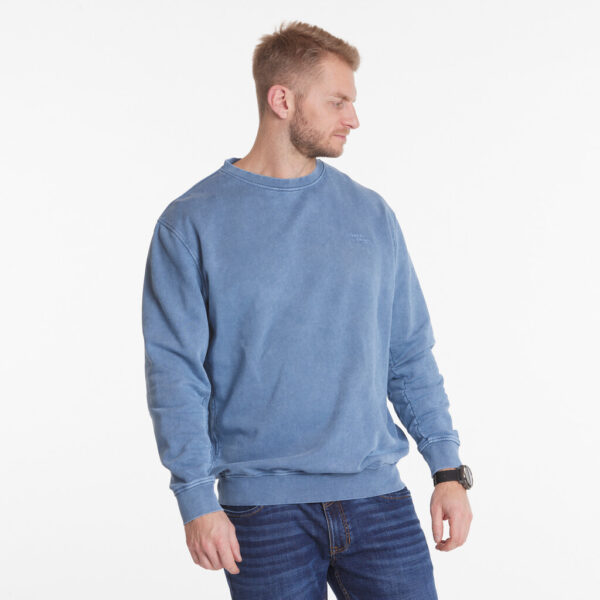 North 56°4 denim sweat shirt med lille logo storm blå – Bild 4