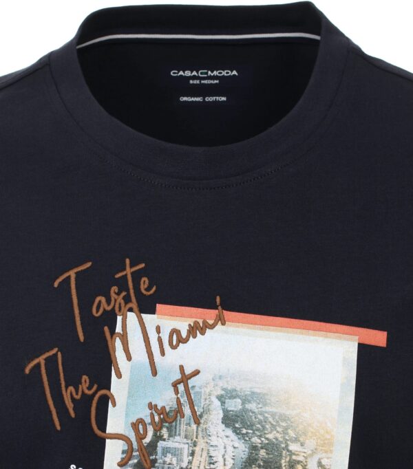 Casa Moda t-shirt med print og brodering i nat blå – Bild 4
