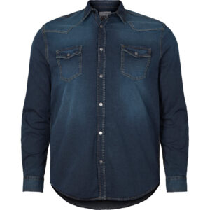 North 56denim cowboy skjorte Blå vasket