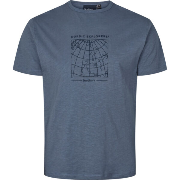 North 56°4 printet t-shirt Storm Blå TALL